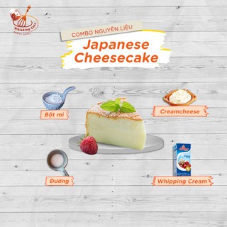 [Chỉ ship TPHCM] Combo nguyên liệu bánh Japanese Cheesecake (Bánh bông lan Nhật Bản)