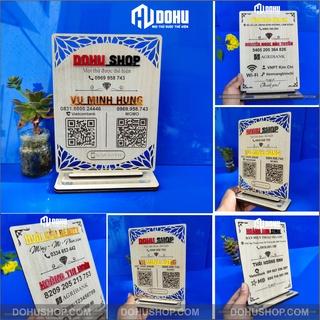 Bảng ghi số tài khoản bằng gỗ để bàn (thiết kế nội dung theo yêu cầu)