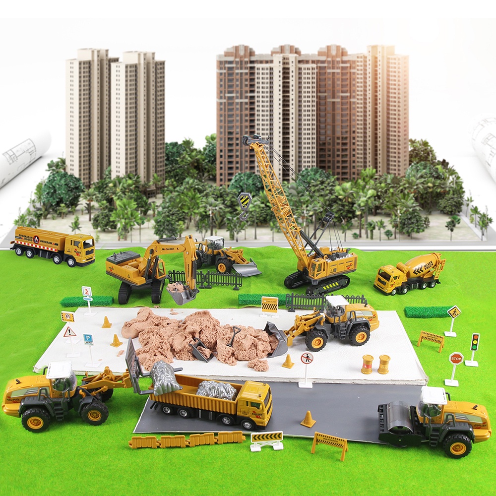 Bộ đồ chơi xe công trường Coolplay bằng hợp kim 10 kiểu tùy chọn dạy học cho bé