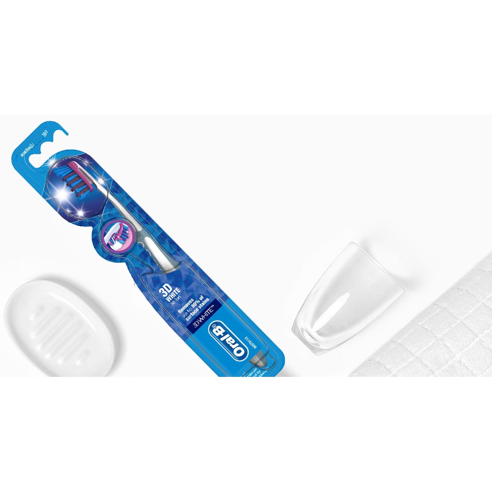 Bàn Chải Đánh Răng Oral-B Trắng Sáng 3D Vỉ 1