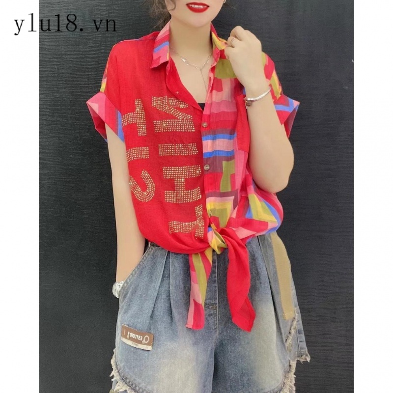 Áo Sơ Mi Tay Ngắn Dáng Rộng Màu Gradient Phong Cách Châu Âu Thời Trang Mùa Hè 2022 Hàng Có Sẵn