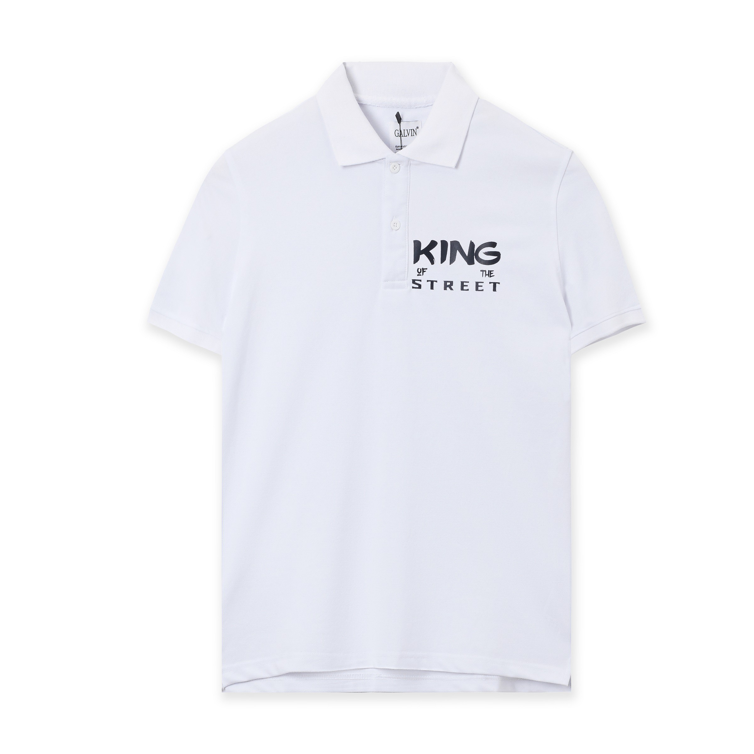 Áo phông thun polo nam Leo Vatino trắng tay ngắn lỡ cổ bẻ King Pug Galvin 55 | BigBuy360 - bigbuy360.vn