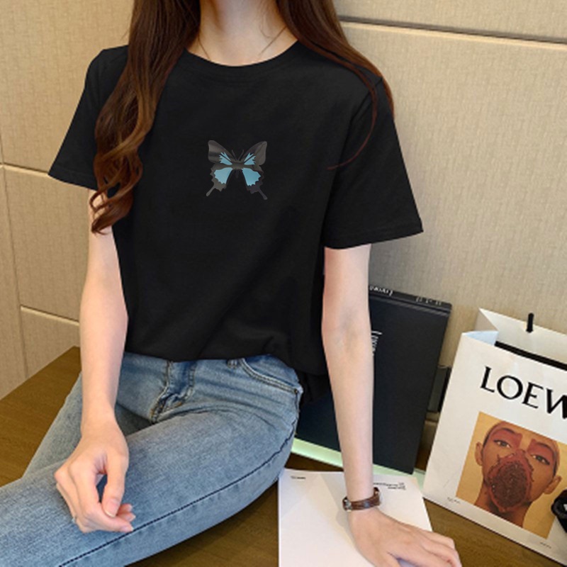 Korean version of loose fashion print trend short-sleeved T-shirt woman