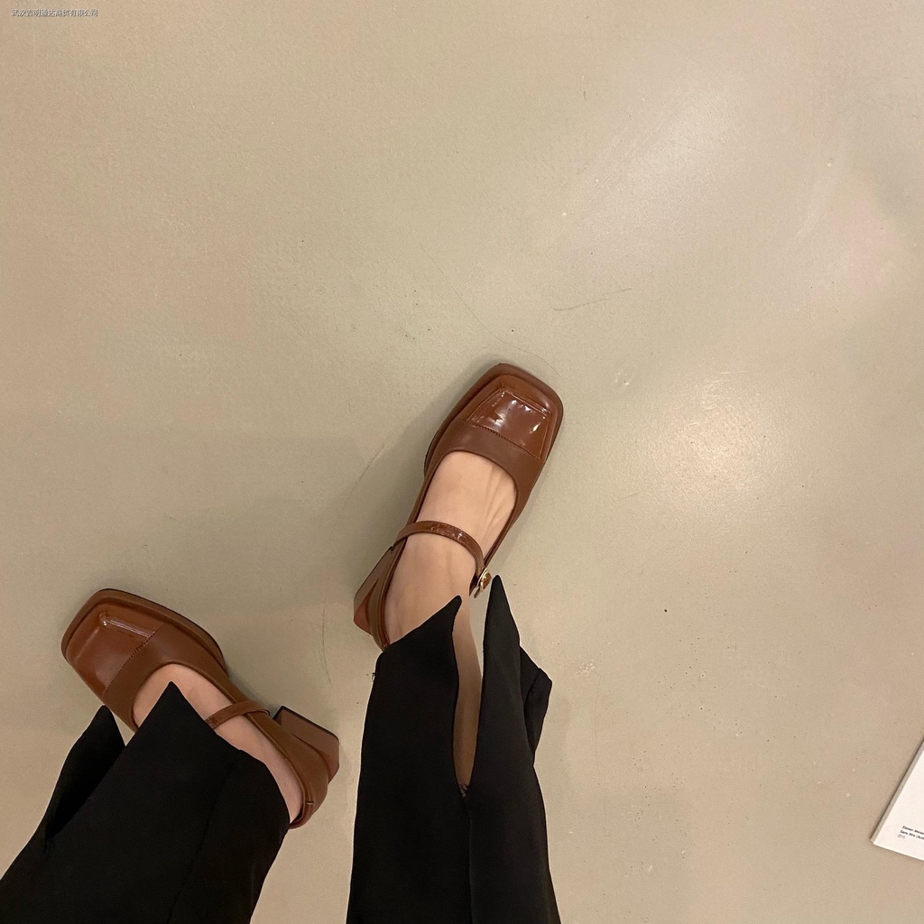 Giày da đế dày thời trang mùa xuân 2022 phong cách Pháp cho nữ