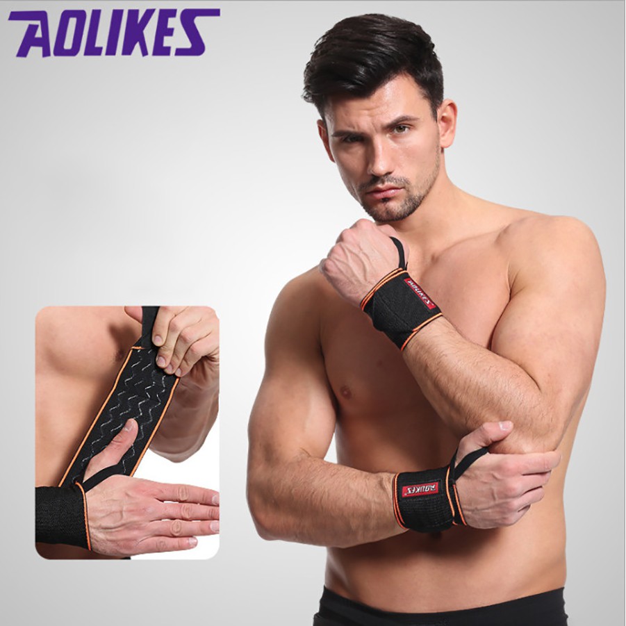Băng cuốn bảo vệ cổ tay cổ tay chuyên tập gym Aolikes AL1541 1 đôi