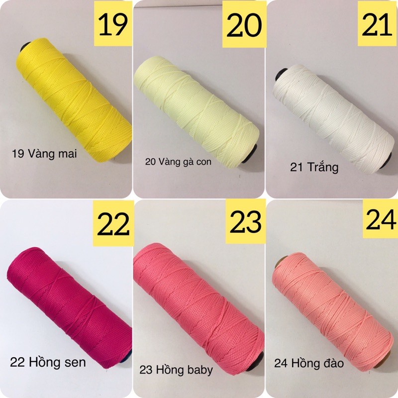 Sợi dệt trơn cotton lõi đen 125gr ( Bảng màu 1-42)