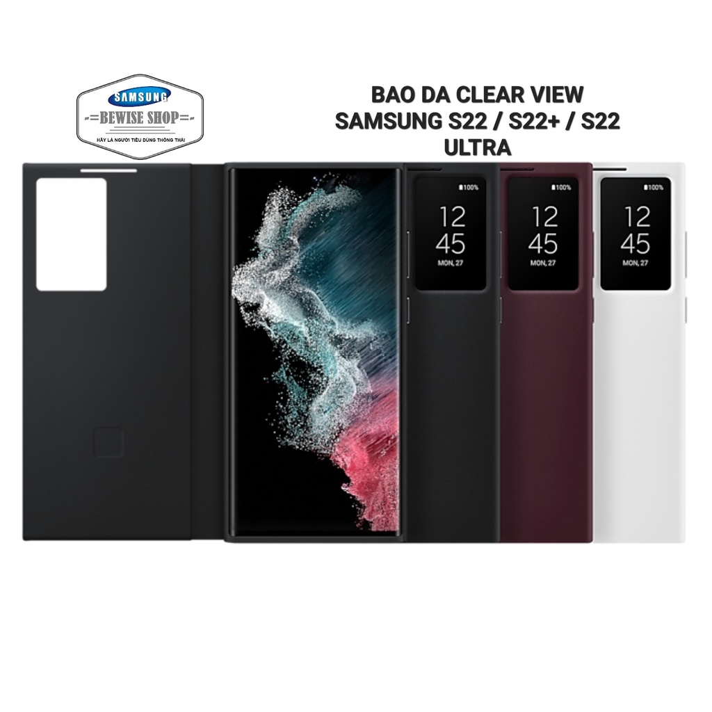 Bao Da Clear View Cover Samsung Galaxy S22 / S22 Plus / S22 Ultra 5G - Hàng Chính Hãng
