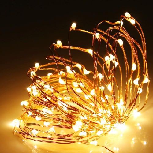 SÁNG VÀNG - DÂY KẼM - Đèn led đom đóm/ fairy light 1m 2m 3m 5m 10m pin AA CR USB