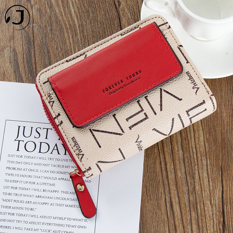 KAITIFEI Ví Da Ngắn Gập Đẹp Mini Cầm Tay Nhỏ Gọn dây kéo Bóp Đựng Thẻ Tiền Xu Cao Cấp Đa Năng Sang Trọng Cho Nữ