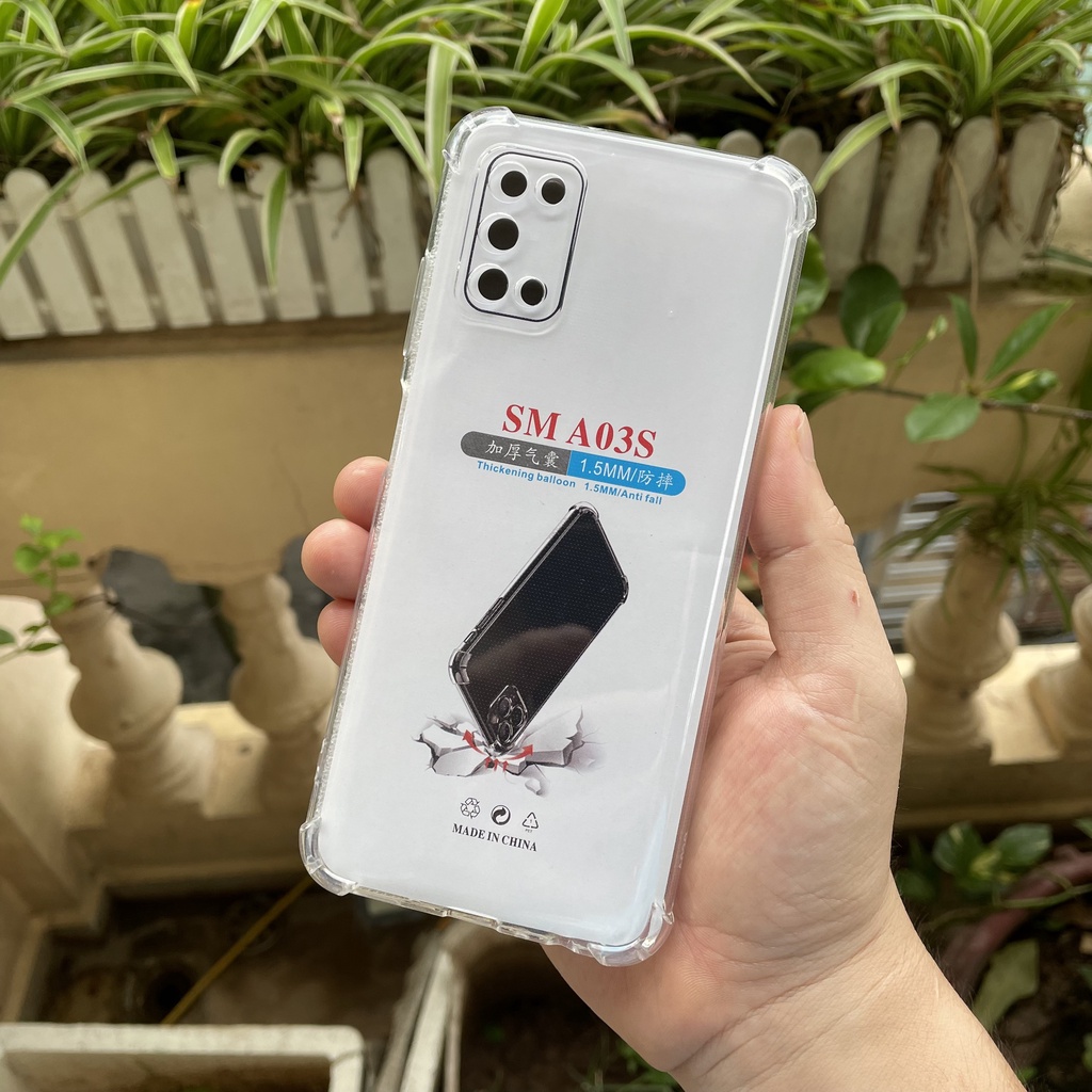 Ốp Lưng dẻo TPU Samsung Galaxy A03s chống sốc trong suốt cao cấp gờ 4 góc