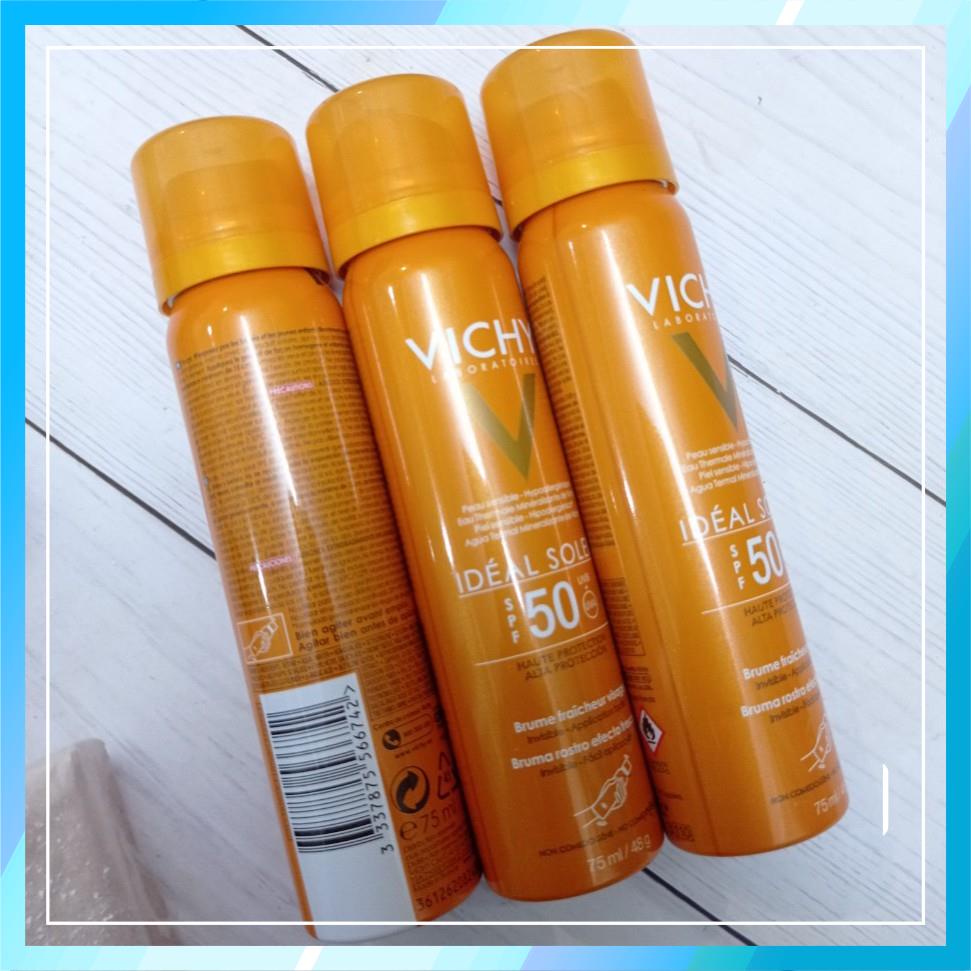 XỊT CHỐNG NẮNG VICHY 75ML - GIẢM DẦU NHỜN, KHÔ THOÁNG VÀ KHÔNG BÍ BẾT - DẠNG XỊT PHUN SƯƠNG SIÊU TIỆN LỢI