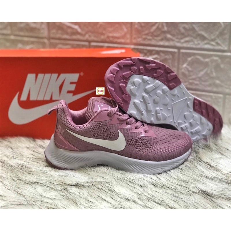 [Freeship + Tặng Kèm Tất] Giày thể thao nam Nike Zoom, Giày Nam Chạy, Đi Bộ Đế Mềm Nike Zoom hồng tím logo trắng