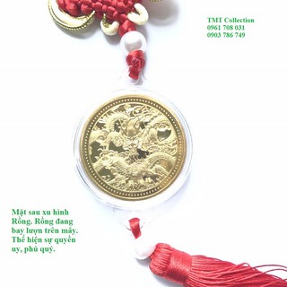 Dây treo xu hình Rồng màu đỏ hoặc vàng, may mắn, uy quyền - TMT Collection - SP001138
