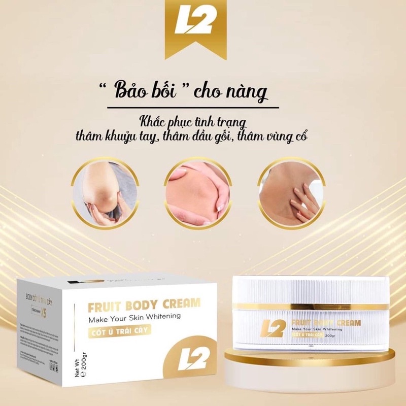 KEM BODY CỐT Ủ TRÁI CÂY L2 (Hộp 200gram) -KEM BODY LIÊN NGUYỄN SIÊU TRẮNG