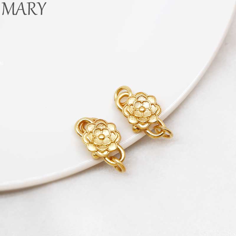 Khóa Cài Hình Hoa Sen Mạ Vàng Nhám 18K Làm Trang Sức Thủ Công diy