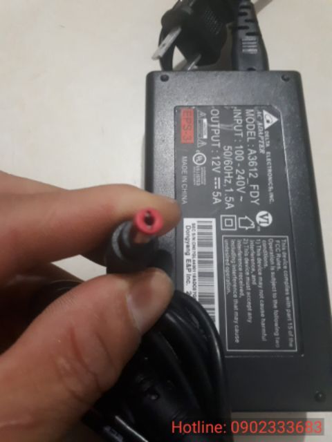 Nguồn 12v 5a Delta kèm dây nguồn | adapter 12v 5a Delta