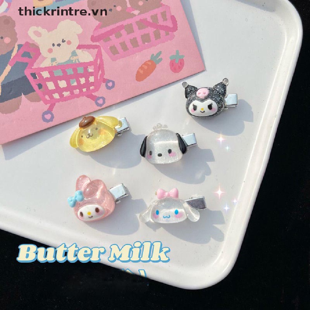 SANRIO Set 1 / 5 Kẹp Tóc Mini Họa Tiết Hoạt Hình Cún Yugui Dễ Thương Ngọt Ngào Cho Nữ
