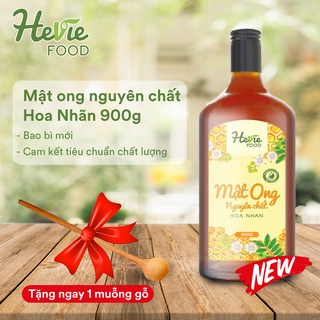 Mật ong nguyên chất xuất khẩu HeVieFood hoa nhãn/ hoa cafe chai 900g