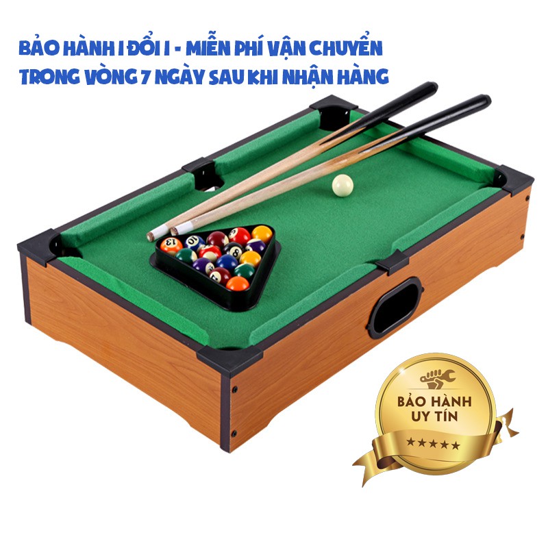 Bàn Bi A MiNi Cỡ Lớn 69CM - Bàn Bida Mini Bằng Gỗ, Đầy Đủ Phụ Kiện - Đồ Chơi Cho Bé Và Người lớn - SmartHome Toys