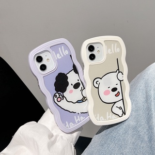 Ốp Điện Thoại Mềm In Hình Chú Cún Màu Tím Phong Cách Hàn Quốc Cho iPhone 11 12 13 14 Pro Max Xr X Xs Max 7 8 6 6S Plus SE 2020