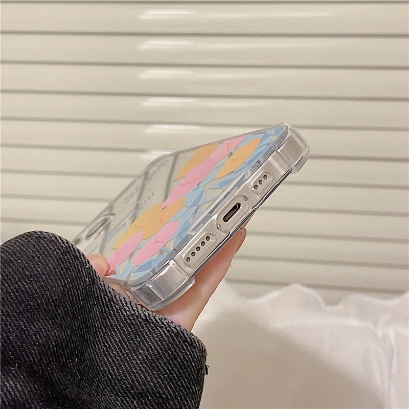 Ốp Điện Thoại Tráng Gương Họa Tiết Hoa Màu Xanh Dương Cho Apple Iphone 13Promax 6/6splus/7/7plus/8/8plus/x/xr/xs/11/12/13/pro/max/plus/promax