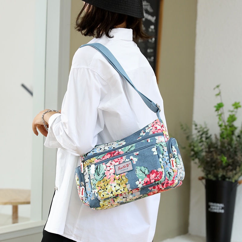 Túi Đeo Vai Bằng Vải In Họa Tiết Nhiều Màu Sắc Phong Cách Mới Cho Nữ