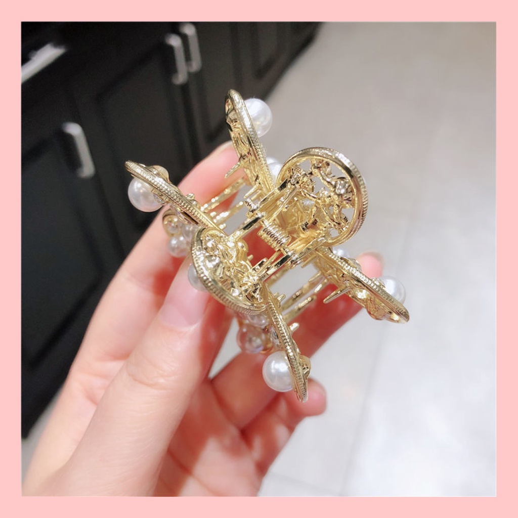 [Mới] Kẹp Tóc Nữ Phụ Kiện Thời Trang Sang Trọng, Bắt Mắt Đính Charm Hình Hoa Mã Số Mona 029.