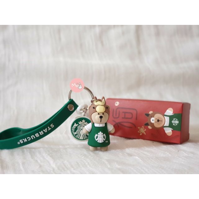 Móc khóa gấu Starbuck cao cấp kèm hộp