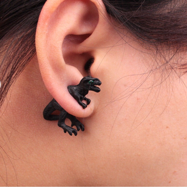 Khuyên Kẹp Vành Tai Hình Khủng Long T-Rex Cá Tính(pierced earring)