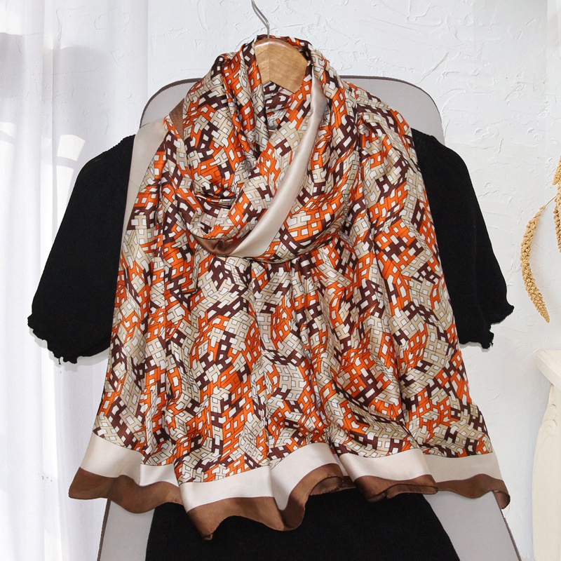 Khăn Choàng Lụa Satin Mỏng In Họa Tiết 180 Thời Trang Mùa Hè 24h