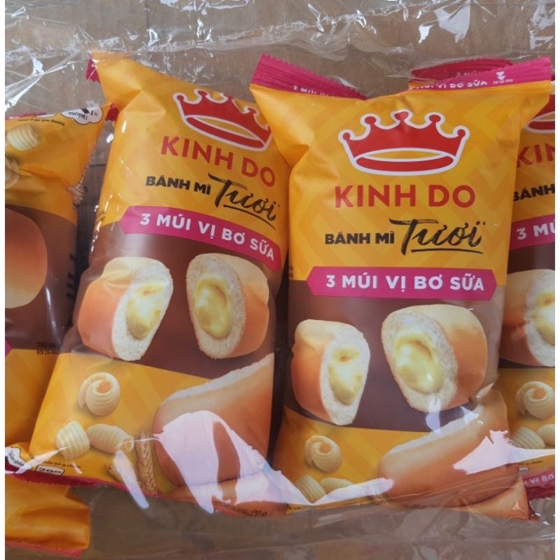 COMBO 5 CÁI BÁNH MÌ TƯƠI 3 MÚI VỊ BƠ SỮA KINH ĐÔ HSD:10->13 NGÀY