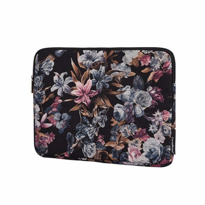 (Đọc mô tả để chọn size) Túi đựng Laptop/ Macbook- chống sốc, chống nước, có đệm nhung -Hoa ly + hồng