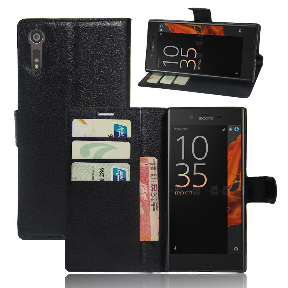 Bao da điện thoại PU nắp gập dạng ví cho Sony Xperia XZ