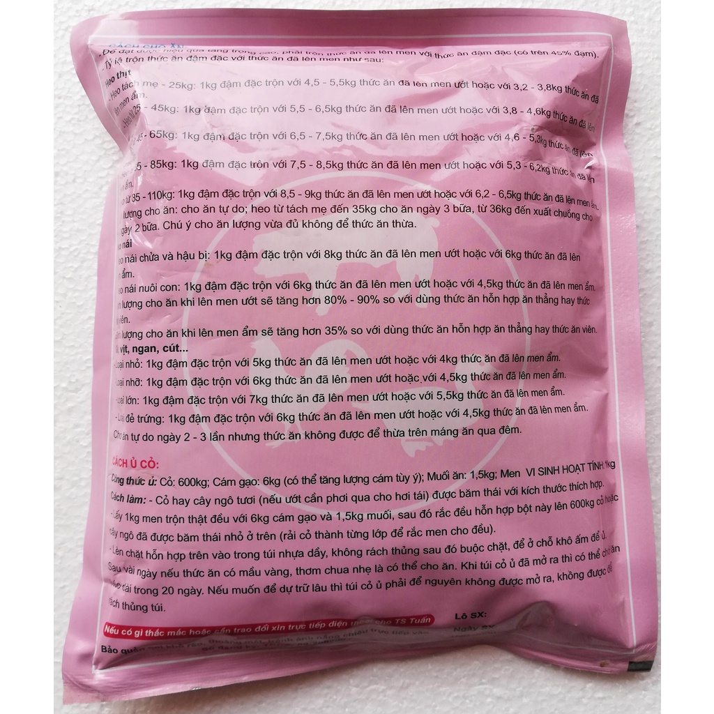 2 gói Men ủ vi sinh hoạt tính 500g tổng = 1kg