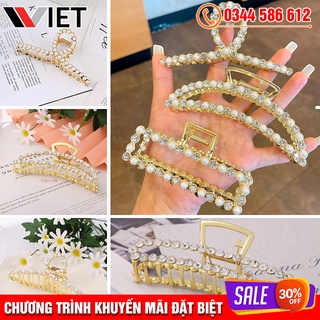 Kẹp tóc đính đá và n.trai cỡ lớn thiết kế độc đáo thời trang dành cho nữ