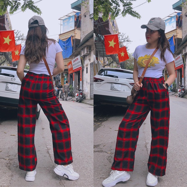 Quần kẻ karo xuông HSU1