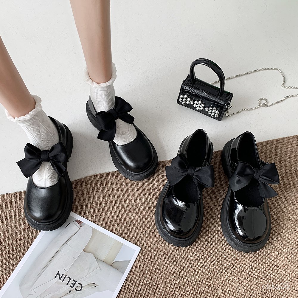 Giày Da Nữ Phong Cách Vintage Nhật Bản 2021