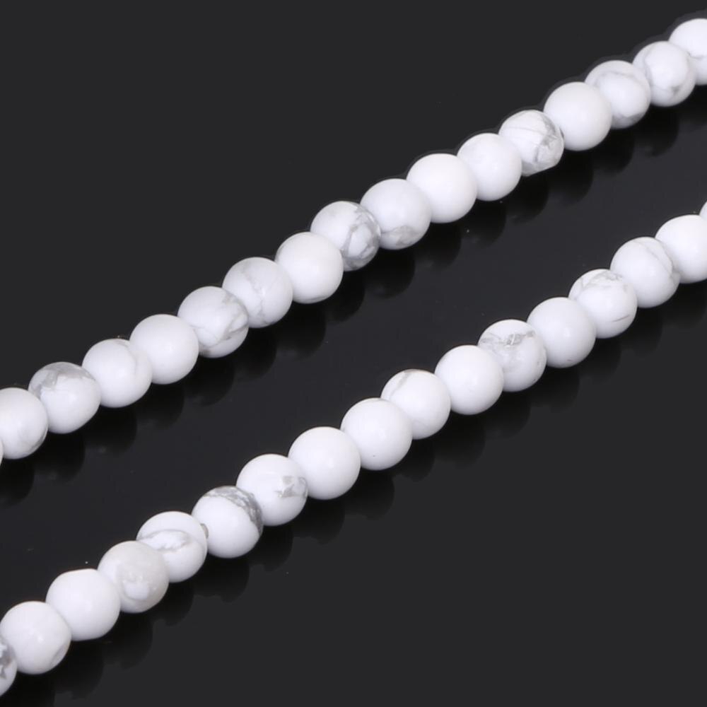 Chuỗi hạt ngọc lam trắng cỡ 4-10mm làm vòng tay thủ công DIY