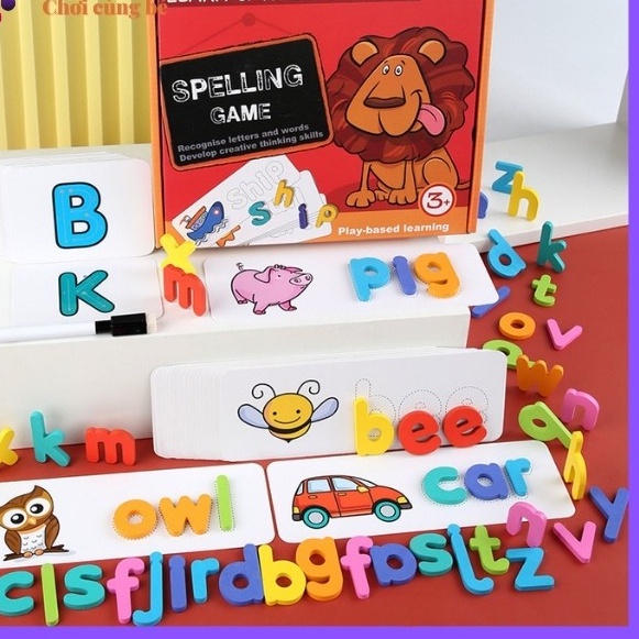 BỘ Spelling Game 2- Chữ Cái Tiếng Anh,52 bộ thẻ học ghép chữ LOẠI MỚI
