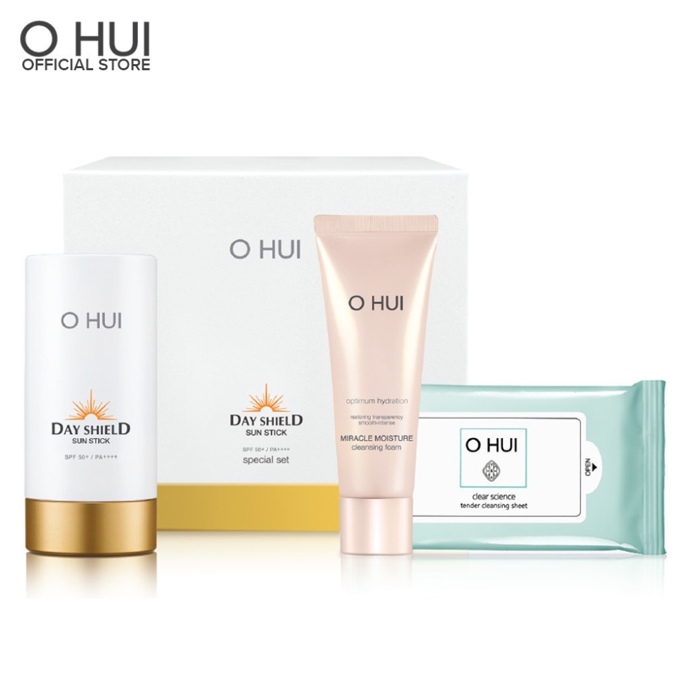Bộ Làm Sạch Và Chống Nắng 3 Món OHUI Day Shield Sun Stick 95g