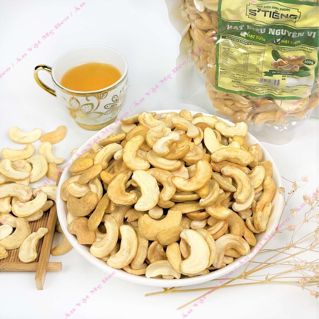 Hạt điều Nguyên Vị Rang KHÔNG MUỐI sạch vỏ STiêng 500gr