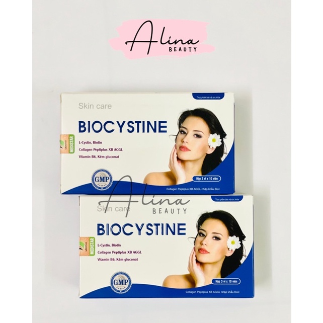 BIOCYSTINE - Viên uống hỗ trợ giảm mụn, đẹp da, tóc, móng, chống lão hóa