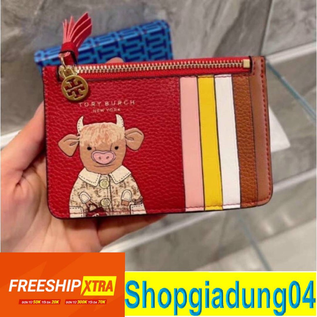 Ví Đỏ Tory Burch Card Holder Da Siêu mềm