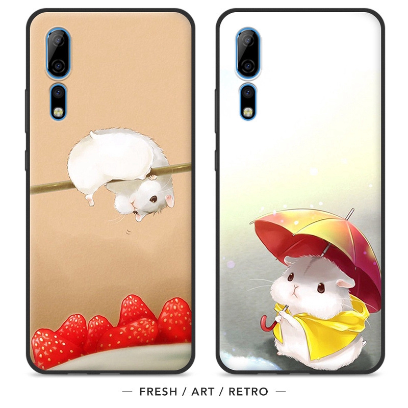 Casing TPU Xiaomi Redmi Note 10 Pro 9S 8T 9 8 7 6 5 Pro 5A Prime 4X 4 lovely Strawberry hamster umbrella Anti-fall protection mobile phone case