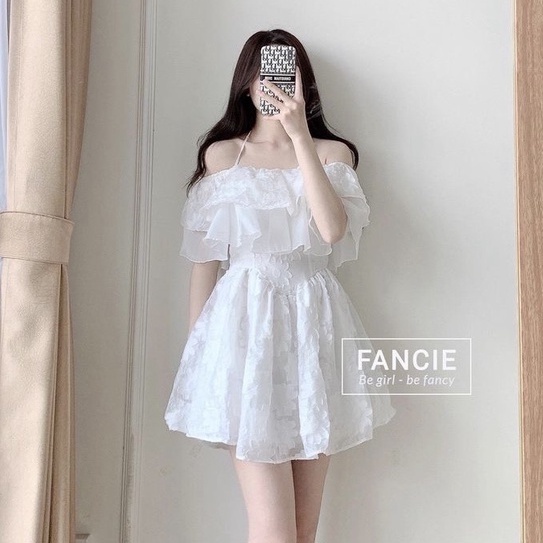 Đầm Xinh Dạo Phố Tơ Bồng Trễ Vai Có Dây Buộc - NV301