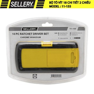 Bộ tô vít 18 chi tiết 2 chiều Sellery 11-155
