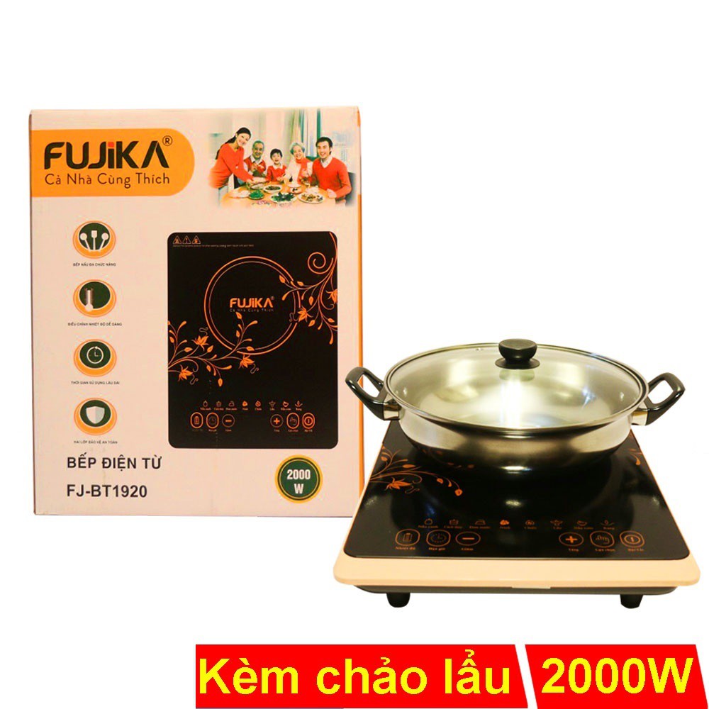 Bếp điện từ 2000W Fujika FJ-BT1920 kèm chảo lẩu inox