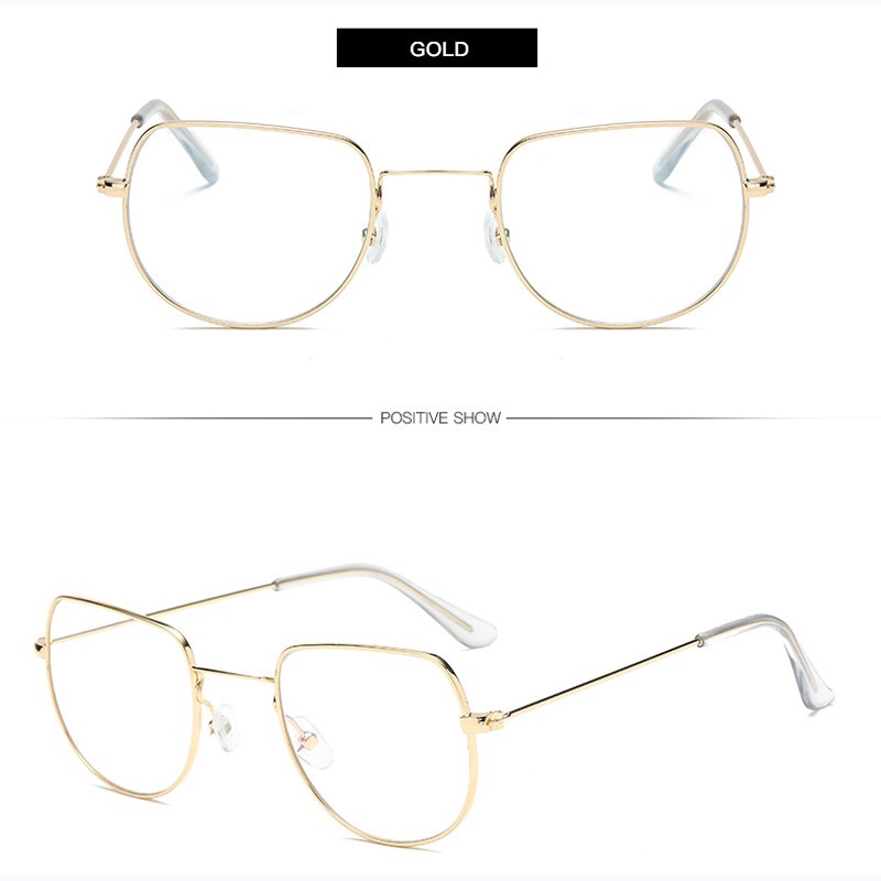 Kính Mắt Gọng Kim Loại Tròn Phong Cách Retro