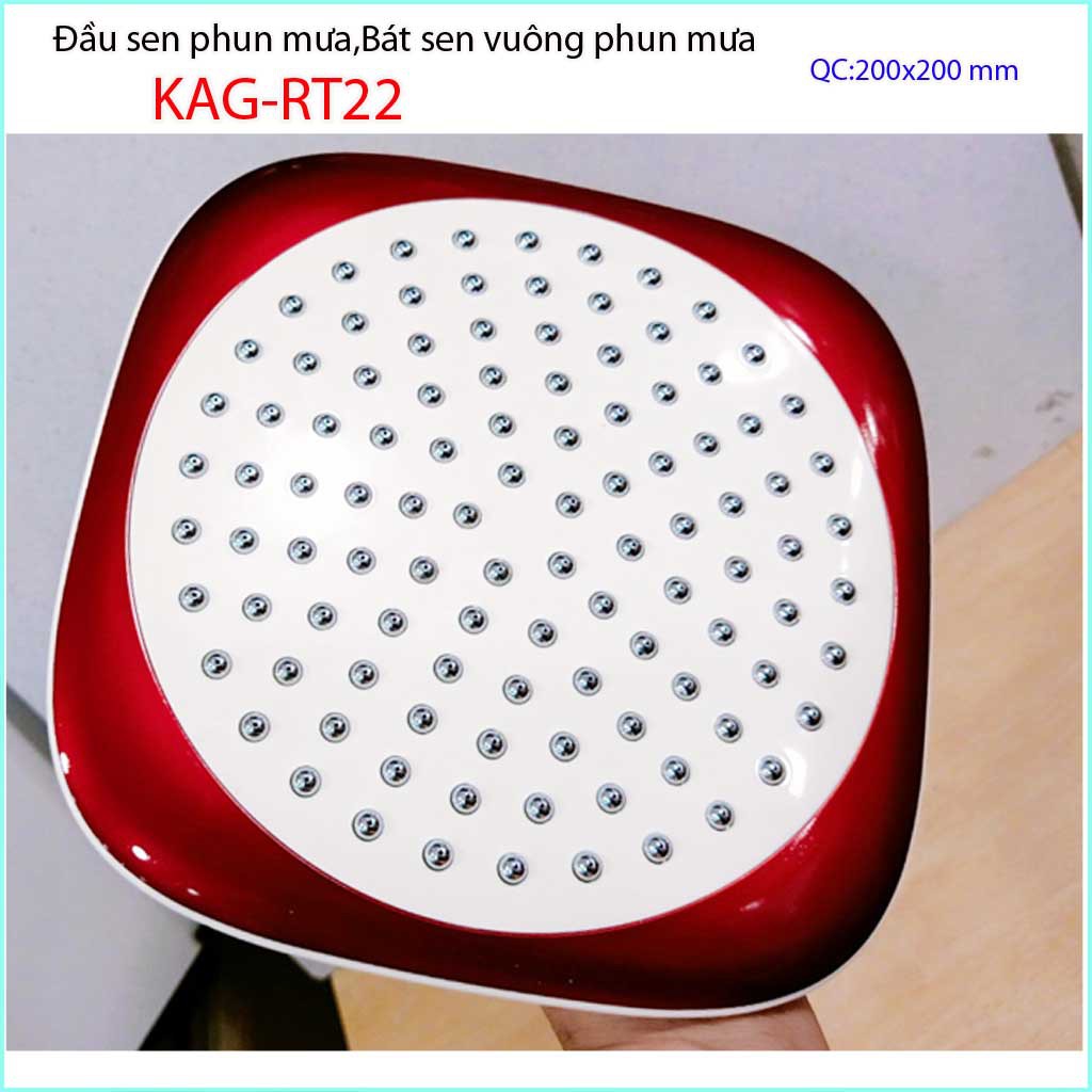 Bát sen tắm đứng 20x20 cm KAG-RT22, đầu sen phun mưa nước đều thiết kế mới thời trang sang trọng tuyệt đẹp