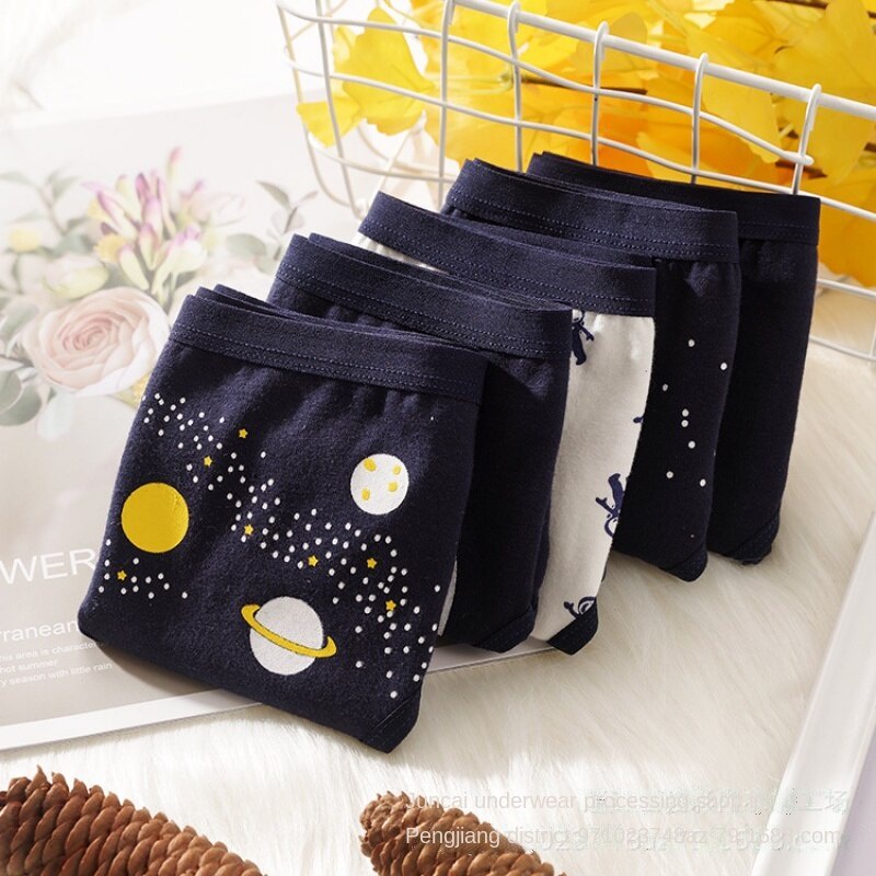 Bộ 1 Quần Lót Cotton Kháng Khuẩn In Họa Tiết Dễ Thương Cho Nữ
